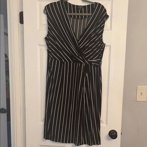 Roz and Ali Black and White Striped Midi Dress Worn Once
